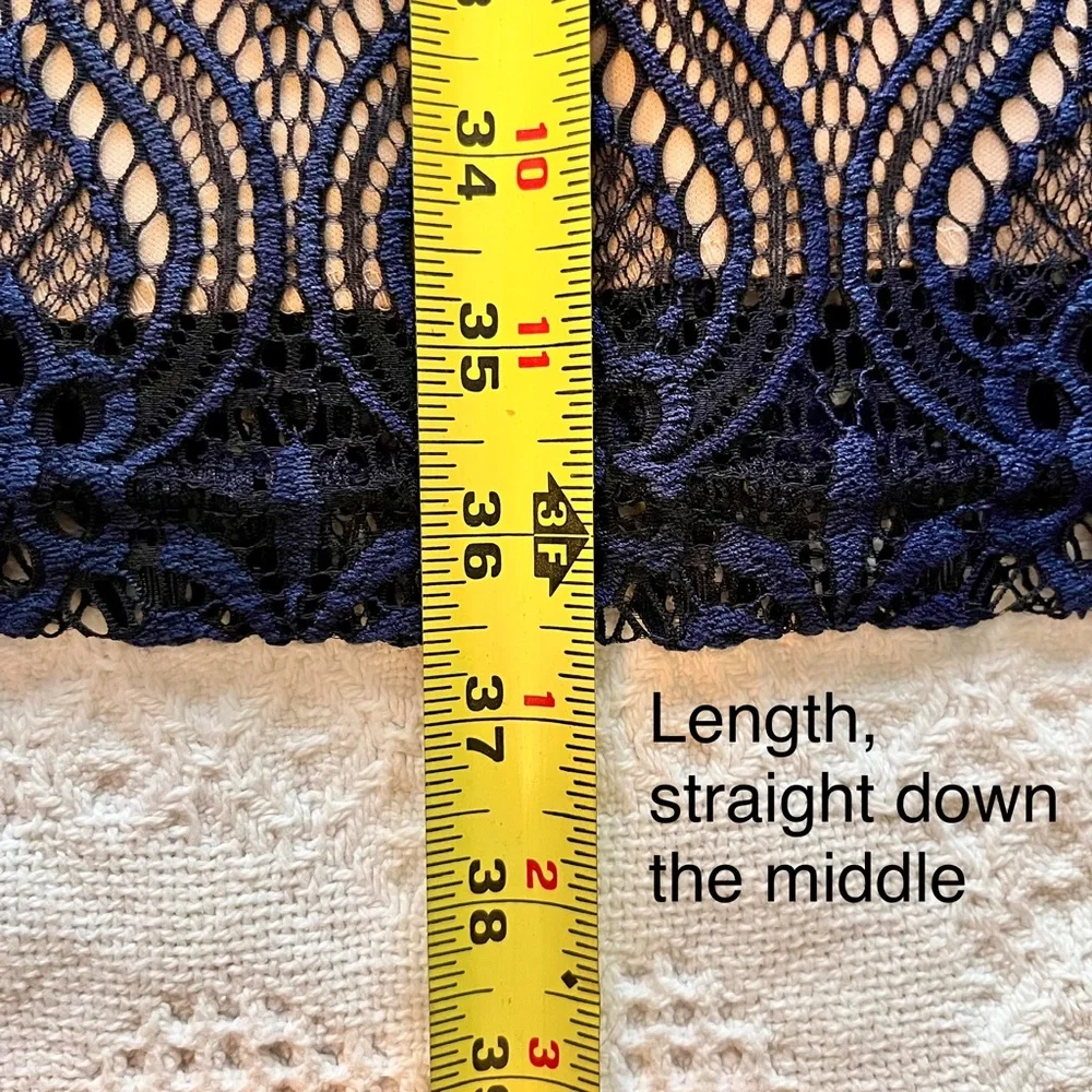 connected apparel Black Lace Mini Dress with Cream Sheath Underlayer - Picture 8 of 8